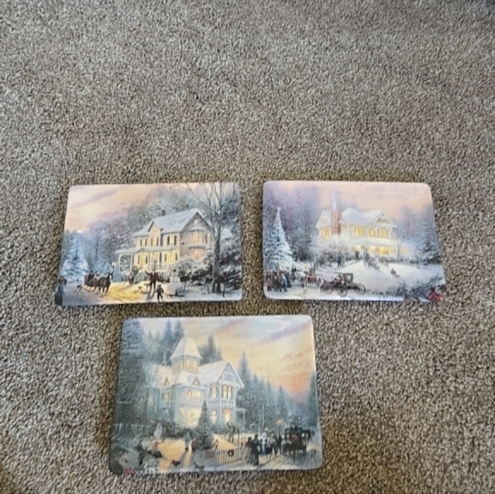 Victorian Christmas by Thomas Kinkade. Plates Set Of 3
